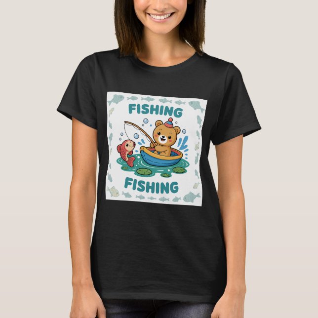 Camiseta Pesca de cachorro de oso. (Anverso)