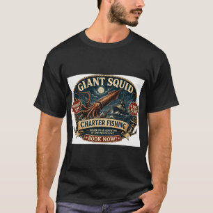Camiseta Pesca de calamar gigante en barco