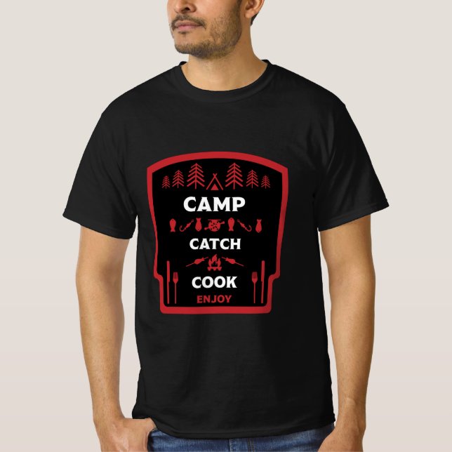 Camiseta Pesca De Campamento Y Captura (Anverso)