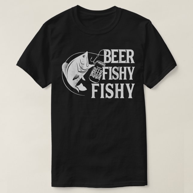 Camiseta Pesca de Cerveza Fishy Pesca divertida  (Diseño del anverso)