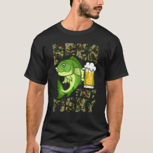 Camiseta Pesca De Cerveza Para Pescador Gracioso Camo
