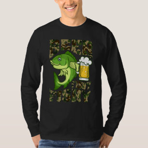 Camiseta Pesca De Cerveza Para Pescador Gracioso Camo