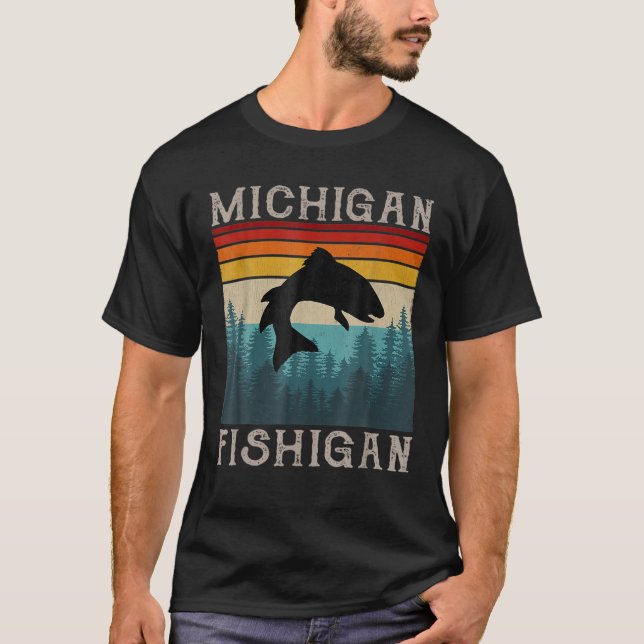 Camiseta Pesca de época Michigan Pun - Michigan Fishigan (Anverso)