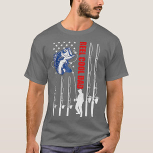 Camiseta Pesca de época Papá Noel Bandera de Estados Unidos