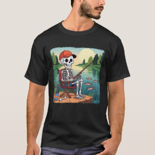 Camiseta Pesca de esqueletos por lago Halloween Pescador as