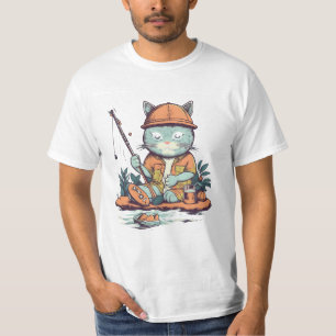 Camiseta Pesca de gato con cerveza
