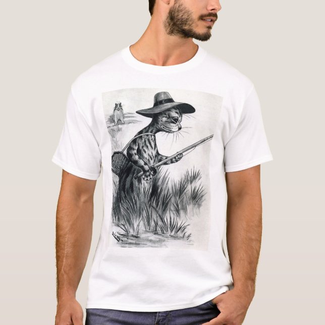 Camiseta Pesca de gatos, Louis Wain (Anverso)