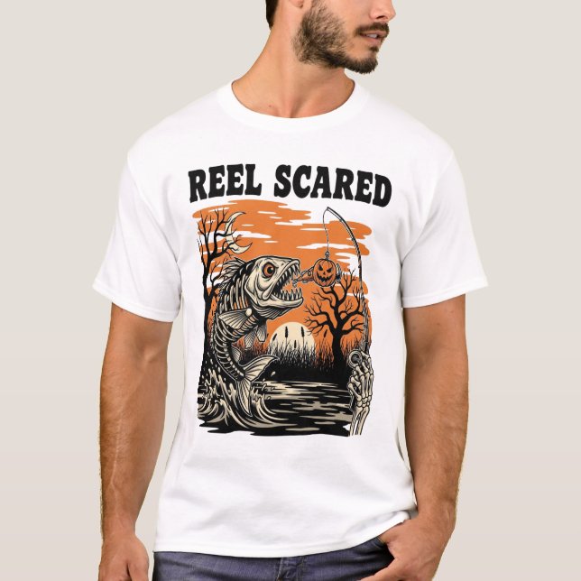 Camiseta Pesca de Halloween para niños pequeños (Anverso)
