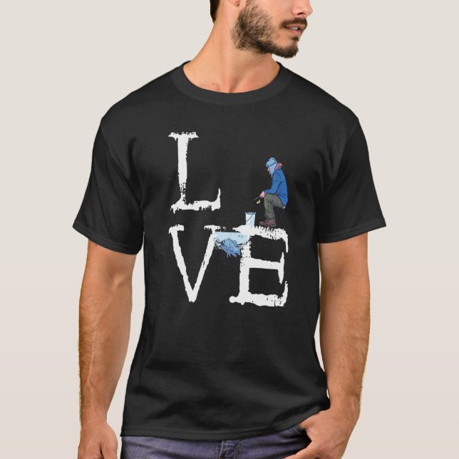 Camiseta Pesca de hielo Amor Agujero Invierno Pescador Capt (Anverso)