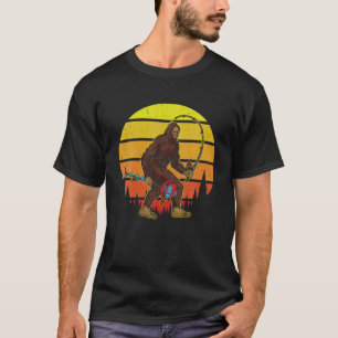 Camiseta Pesca de hielo de pie gigante Sasquatch Yeti Big F