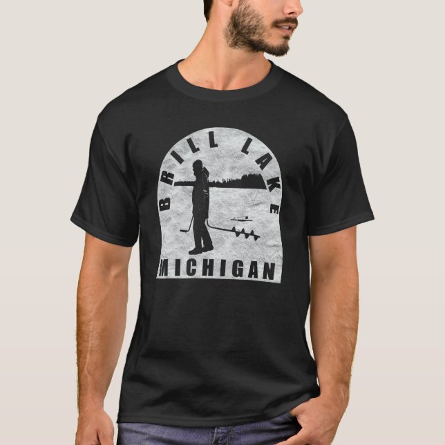 Camiseta Pesca de hielo en Brill Lake Michigan (Anverso)