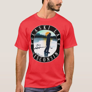 Camiseta Pesca de hielo en el lago Pulaski Wisconsin