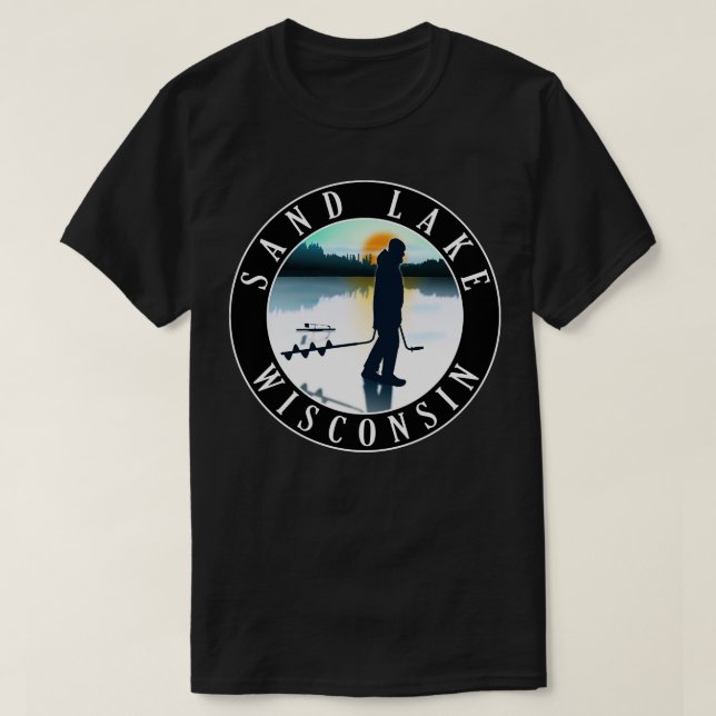 Camiseta Pesca de hielo en el lago Wisconsin (Diseño del anverso)