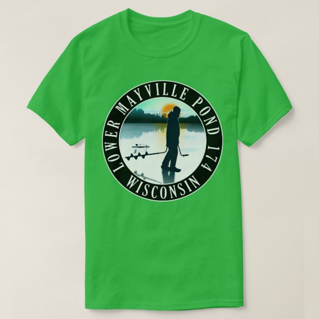 Camiseta Pesca de hielo en la parte baja de Mayville 174 (Diseño del anverso)