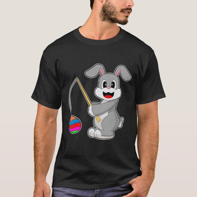 Camiseta Pesca de huevos de pascua de Pascua de Rabbit (Anverso)