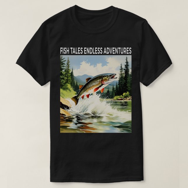 Camiseta Pesca de Invierno Cuentos de Pescado Interminables (Diseño del anverso)