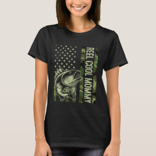 Camiseta Pesca de la bandera americana camuflaje mamá genia