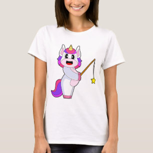 Camiseta Pesca de la barra de pesca de angulos de Unicornio
