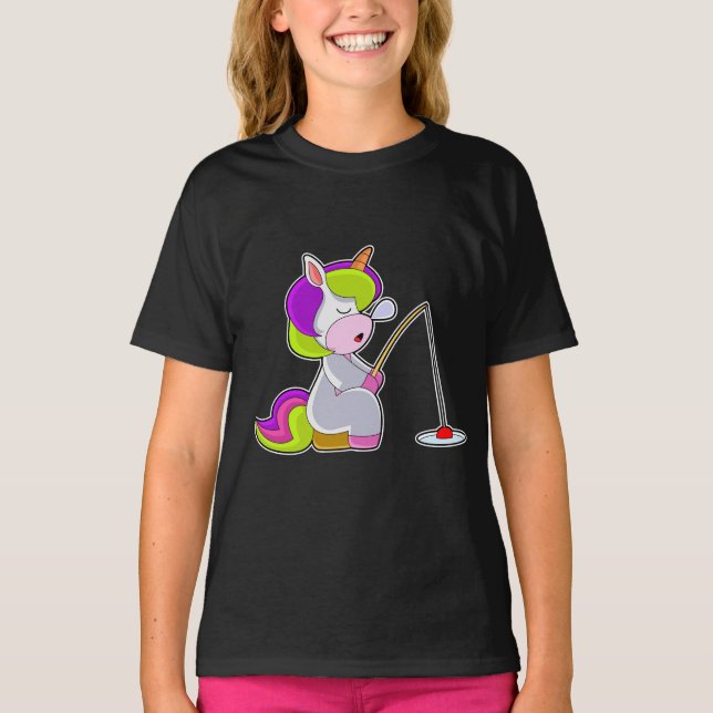 Camiseta Pesca de la barra de pesca de unicornio (Anverso)