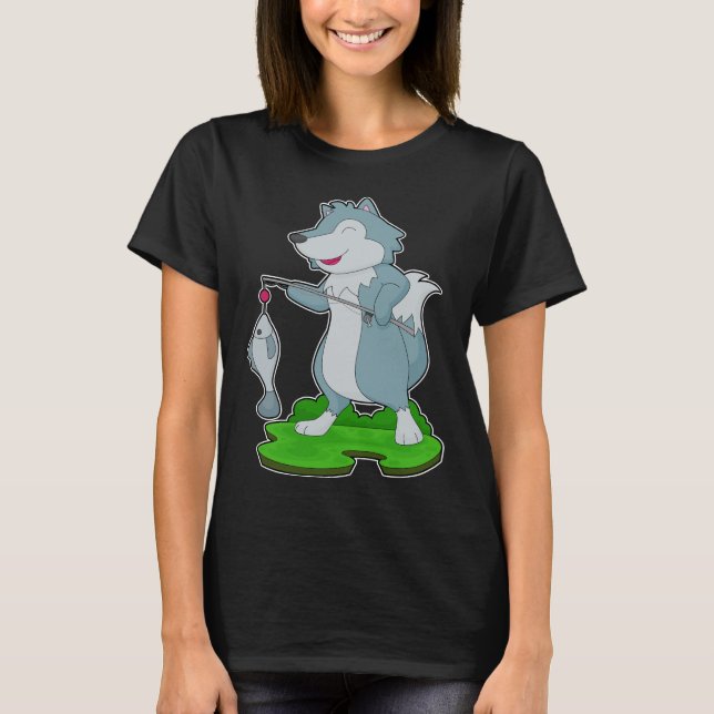 Camiseta Pesca de la barra de pesca Wolf Fisher (Anverso)