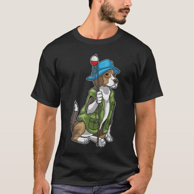 Camiseta Pesca de la barra de pescar Beagle Fisher (Anverso)