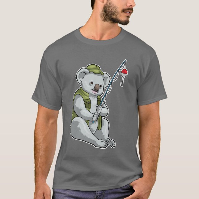 Camiseta Pesca de la barra de pescar de Koala (Anverso)
