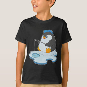 Camiseta Pesca de la barra de pescar de pingüino