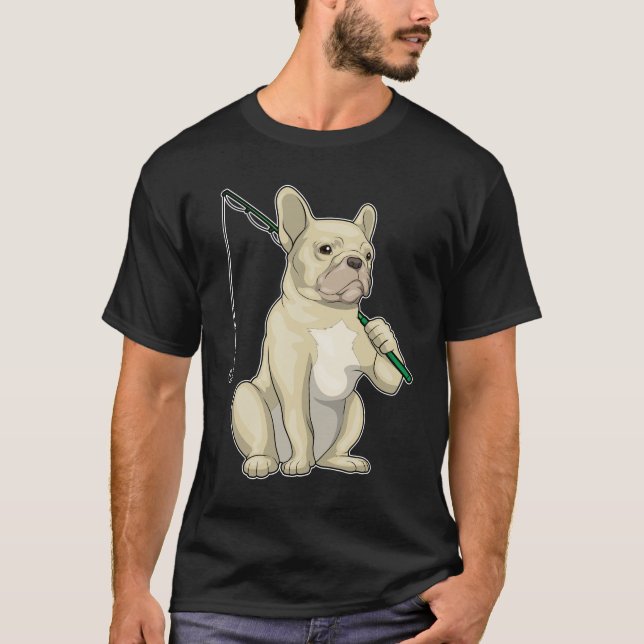 Camiseta Pesca de la barra de pescar del Bulldog francés (Anverso)