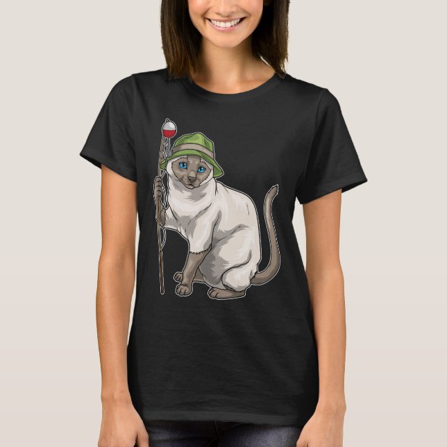 Camiseta Pesca de la barra de pescar siamesa (Anverso)