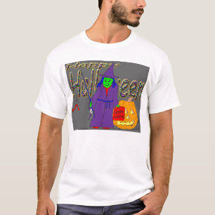 Camiseta Pesca de la bruja del feliz Halloween para los