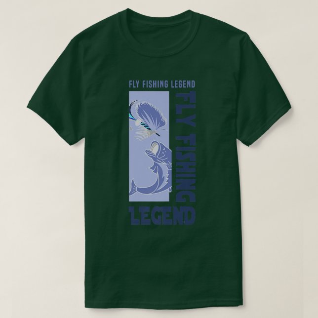 Camiseta Pesca de la leyenda de la pesca de mosca pescador  (Diseño del anverso)