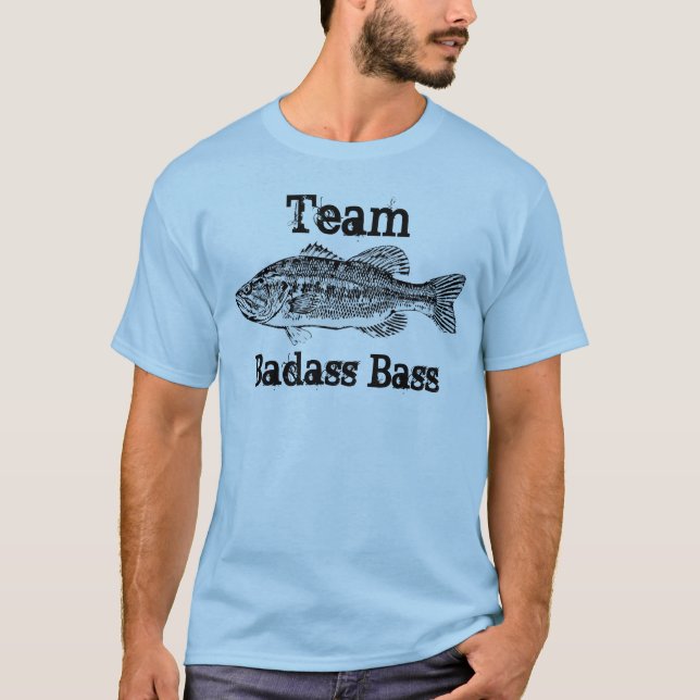 Camiseta Pesca de la lubina de Badass del equipo (Anverso)