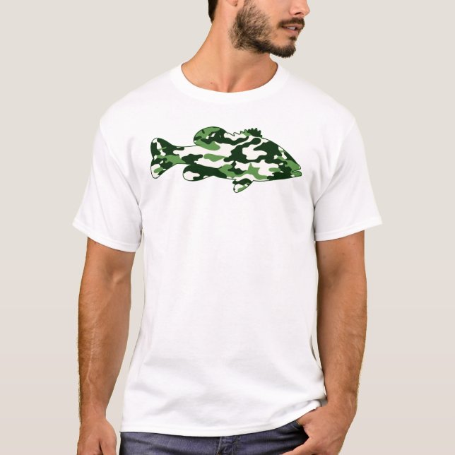 Camiseta Pesca de la lubina verde de Camo (Anverso)