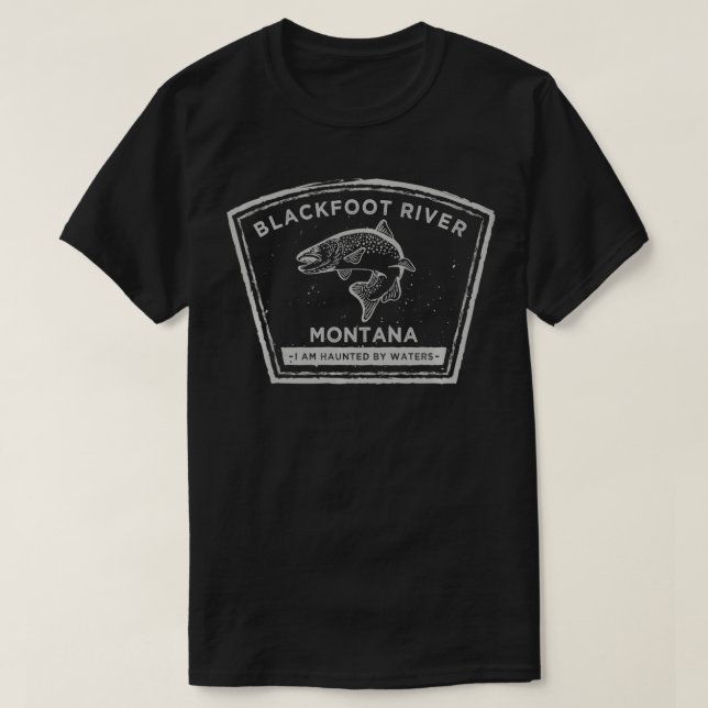Camiseta Pesca de la mosca del río Blackfoot (Diseño del anverso)