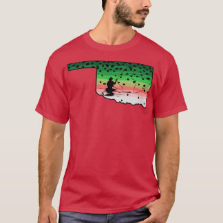 Camiseta Pesca de la trucha arco iris Pesca Oklahoma Mapa d