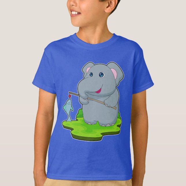 Camiseta Pesca de la varilla de pesca del Elefante Fisher (Anverso)