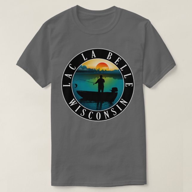 Camiseta Pesca de Lac La Belle Wisconsin (Diseño del anverso)