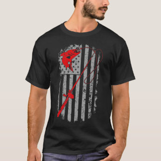 Camiseta Pesca de lata de vintage con bandera estadounidens