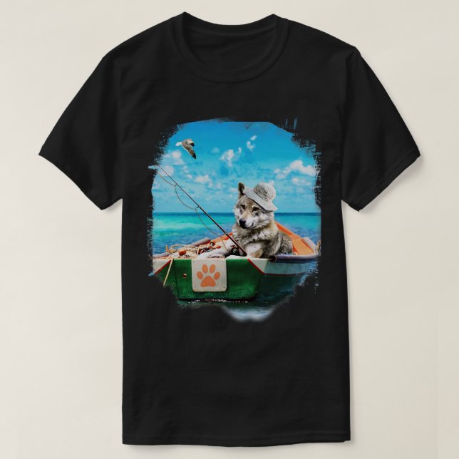 Camiseta Pesca de lobo (Diseño del anverso)