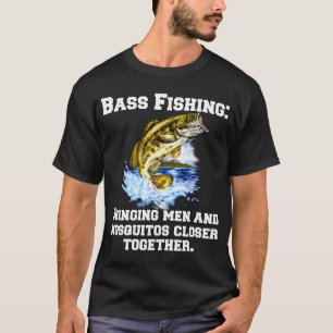 Camiseta Pesca de lubina: Acercando a los hombres y mosquit