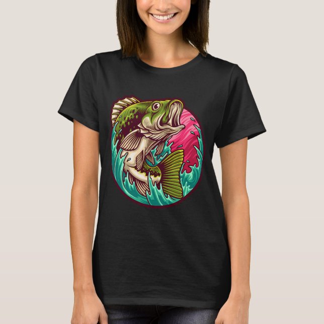 Camiseta Pesca de lubina grande (Anverso)