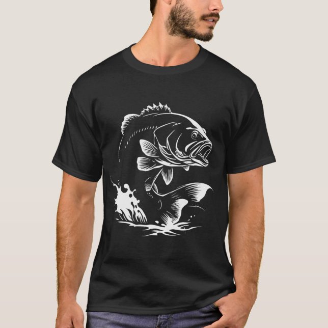 Camiseta Pesca de lubina negra (Anverso)
