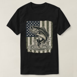 Camiseta Pesca de lubina patriótica bandera de EE. UU. 