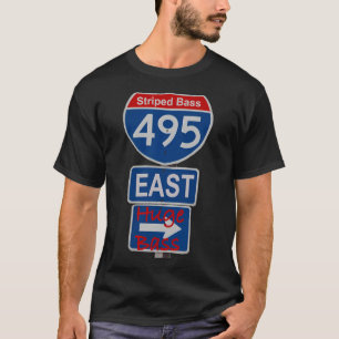 Camiseta pesca de lubina rayada Long Island expressway 495