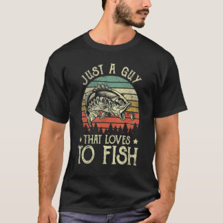 Camiseta Pesca de lubina vintage solo un tipo que ama pesca