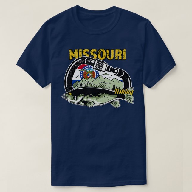 Camiseta Pesca de Missouri de Retro Carabiner (Diseño del anverso)