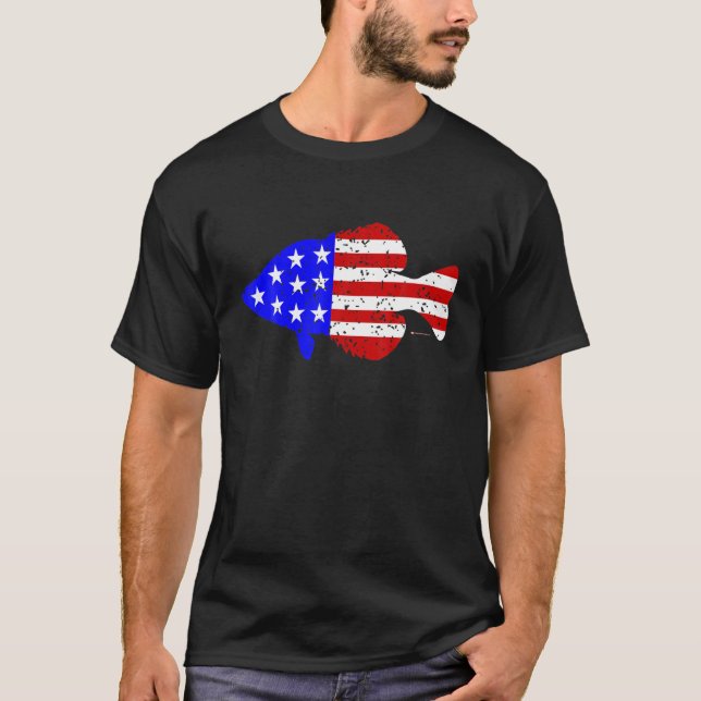 Camiseta Pesca de pastel con bandera estadounidense patriót (Anverso)