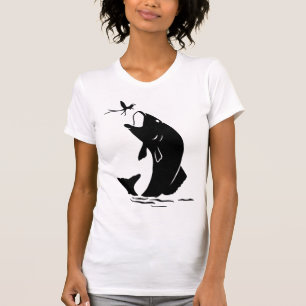 Camiseta Pesca de pesca de altura Salto de peces Larvea Hoo