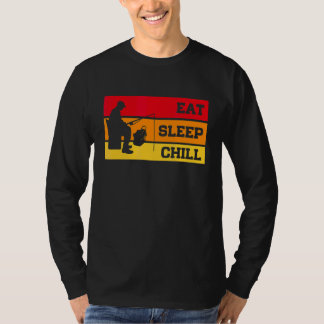 Camiseta Pesca de Pescador de Hielo Repetido De Chill De Su