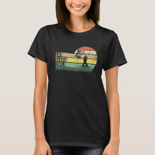Camiseta Pesca de Pescador de Hielo Repetido De Chill De Su